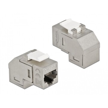 Moduł Keystone z gniazdem RJ45 do gniazda RJ45 Cat.6A kątowy 90° Delock 86997