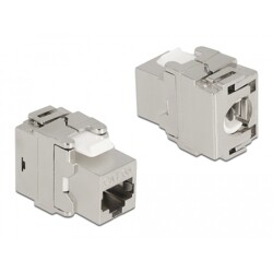 Moduł Keystone RJ45 żeńskie do LSA Cat.6A 180° beznarzędziowy metalowy Delock 87036