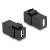 Moduł Keystone USB 2.0 A wtyk żeński do USB 2.0 A wtyk żeńskiego czarny Delock 87829