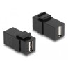 Moduł Keystone USB 2.0 A wtyk żeński do USB 2.0 A wtyk żeńskiego czarny Delock 87829