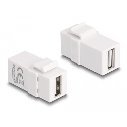 Moduł Keystone USB 2.0 A wtyk żeński do USB 2.0 A wtyk żeńskiego biały Delock 87830