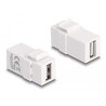 Moduł Keystone USB 2.0 A wtyk żeński do USB 2.0 A wtyk żeńskiego biały Delock 87830