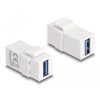 Moduł Keystone USB 3.0 A wtyk żeński do USB 3.0 A wtyk żeńskiego biały 1:1 Delock 87832