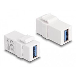 Moduł Keystone USB 3.0 A wtyk żeński do USB 3.0 A wtyk żeńskiego biały 1:1 Delock 87832