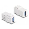 Moduł Keystone USB 3.0 A wtyk żeński do USB 3.0 A wtyk żeńskiego biały 1:1 Delock 87832