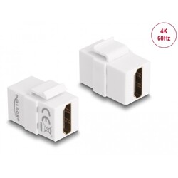 Moduł Keystone HDMI wtyk żeński do HDMI wtyk żeńskiego biały Delock 87876