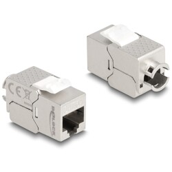 Moduł Keystone RJ45 żeńskie do LSA Cat.6A Slim bez użycia narzędzi Delock 87891