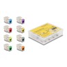 Moduł Keystone RJ45 żeńskie do LSA Cat.6A zestaw bez użycia narzędzi w różnych kolorach 8 sztuk Delock 87896