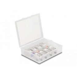 Moduł Keystone RJ45 żeńskie do LSA Cat.6A zestaw bez użycia narzędzi w różnych kolorach 8 sztuk Delock 87896