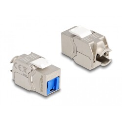 Moduł Keystone RJ45 żeńskie do LSA Cat.6A beznarzędziowy z niebieską osłoną przeciwpyłową Delock 87898