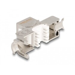 Moduł Keystone RJ45 żeńskie do LSA Cat.6A beznarzędziowy z niebieską osłoną przeciwpyłową Delock 87898