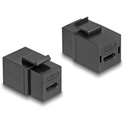 Moduł Keystone USB 2.0 Type-C żeńskie do USB 2.0 Type-C żeńskiego czarny Delock 87950