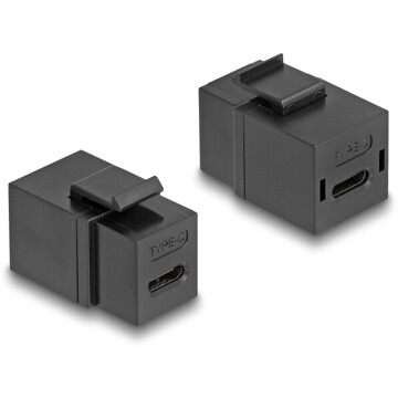 Moduł Keystone USB 2.0 Type-C żeńskie do USB 2.0 Type-C żeńskiego czarny Delock 87950