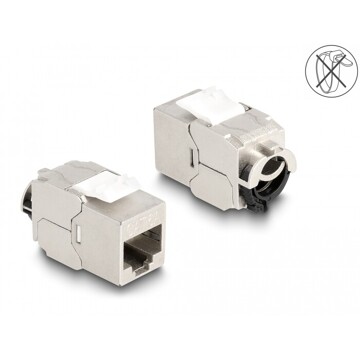 Moduł Keystone RJ45 żeńskie do LSA Cat.6A STP z zatrzaskiem blokującym bez opaski kablowej Delock 88020