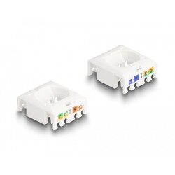 Moduł Keystone RJ45 żeńskie do LSA Cat.6A STP z zatrzaskiem blokującym bez opaski kablowej Delock 88020