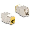 Moduł Keystone RJ45 żeńskie do LSA Cat.6A zestaw beznarzędziowy żółty 10 sztuk Delock 88111