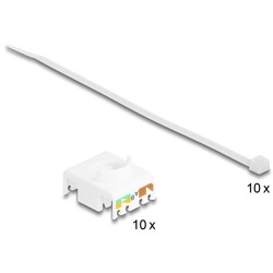 Moduł Keystone RJ45 żeńskie do LSA Cat.6A zestaw beznarzędziowy żółty 10 sztuk Delock 88111