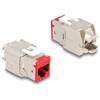 Moduł Keystone RJ45 żeńskie do LSA Cat.6A zestaw beznarzędziowy czerwony 10 sztuk Delock 88115
