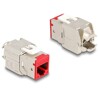 Moduł Keystone RJ45 żeńskie do LSA Cat.6A zestaw beznarzędziowy czerwony 10 sztuk Delock 88115