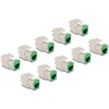 Moduł Keystone RJ45 żeńskie do LSA Cat.6A zestaw beznarzędziowy zielony 10 sztuk Delock 88116