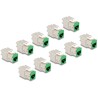 Moduł Keystone RJ45 żeńskie do LSA Cat.6A zestaw beznarzędziowy zielony 10 sztuk Delock 88116