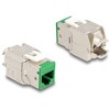 Moduł Keystone RJ45 żeńskie do LSA Cat.6A zestaw beznarzędziowy zielony 10 sztuk Delock 88116