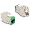 Moduł Keystone RJ45 żeńskie do LSA Cat.6A zestaw beznarzędziowy zielony 10 sztuk Delock 88116