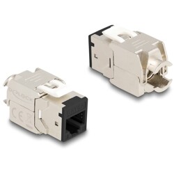 Moduł Keystone RJ45 żeńskie do LSA Cat.6A zestaw beznarzędziowy czarny 10 sztuk Delock 88118