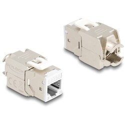 Moduł Keystone RJ45 żeńskie do LSA Cat.6A zestaw beznarzędziowy biały 10 sztuk Delock 88119