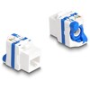 Moduł Keystone RJ45 żeńskie do LSA Cat.6A beznarzędziowy z niebieskim mocowaniem obrotowym Delock 88130