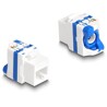 Moduł Keystone RJ45 żeńskie do LSA Cat.6A beznarzędziowy z niebieskim mocowaniem obrotowym Delock 88130