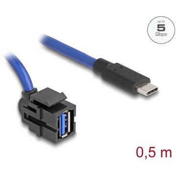 Moduł Keystone USB 5 Gbps A wtyk żeński do USB Type-C męskiego z przewodem Delock 88156