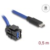 Moduł Keystone USB 5 Gbps A wtyk żeński do USB Type-C męskiego z przewodem Delock 88156