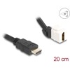 Kabel modułu Keystone HDMI męski do HDMI żeńskiego kątowy 45° 8K 60 Hz 20 cm czarny Delock 90319