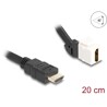 Kabel modułu Keystone HDMI męski do HDMI żeńskiego kątowy 45° 8K 60 Hz 20 cm czarny Delock 90319
