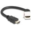 Kabel modułu Keystone HDMI męski do HDMI żeńskiego kątowy 45° 8K 60 Hz 20 cm czarny Delock 90319