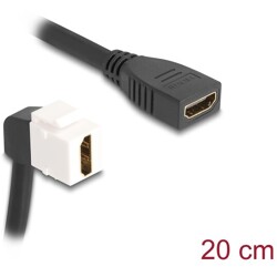 Kabel modułu Keystone HDMI żeński do HDMI żeńskiego kątowy 90° 8K 60 Hz 20 cm czarny Delock 90321