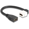 Kabel modułu Keystone HDMI żeński do HDMI żeńskiego kątowy 90° 8K 60 Hz 20 cm czarny Delock 90321