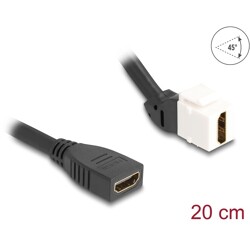 Kabel modułu Keystone HDMI żeński do HDMI żeńskiego kątowy 45° 8K 60 Hz 20 cm czarny Delock 90322