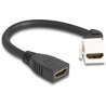 Kabel modułu Keystone HDMI żeński do HDMI żeńskiego kątowy 45° 8K 60 Hz 20 cm czarny Delock 90322