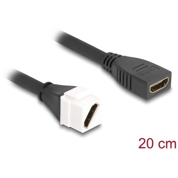 Kabel modułu Keystone HDMI żeński do HDMI żeńskiego po przekątnej 8K 60 Hz 20 cm czarny Delock 90326