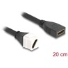 Kabel modułu Keystone HDMI żeński do HDMI żeńskiego po przekątnej 8K 60 Hz 20 cm czarny Delock 90326