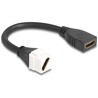 Kabel modułu Keystone HDMI żeński do HDMI żeńskiego po przekątnej 8K 60 Hz 20 cm czarny Delock 90326