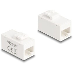Moduł Keystone z gniazdem RJ45 do gniazda RJ45 Cat.6A UTP biały Delock 90639