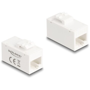 Moduł Keystone z gniazdem RJ45 do gniazda RJ45 Cat.6A UTP biały Delock 90639