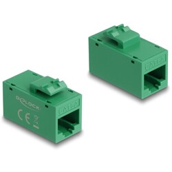 Moduł Keystone z gniazdem RJ45 do gniazda RJ45 Cat.6A UTP zielony Delock 90640