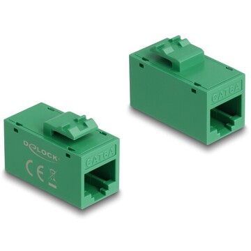 Moduł Keystone z gniazdem RJ45 do gniazda RJ45 Cat.6A UTP zielony Delock 90640