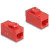 Moduł Keystone z gniazdem RJ45 do gniazda RJ45 Cat.6A UTP czerwony Delock 90641