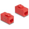 Moduł Keystone z gniazdem RJ45 do gniazda RJ45 Cat.6A UTP czerwony Delock 90641