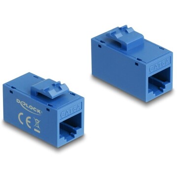 Moduł Keystone z gniazdem RJ45 do gniazda RJ45 Cat.6A UTP niebieski Delock 90642